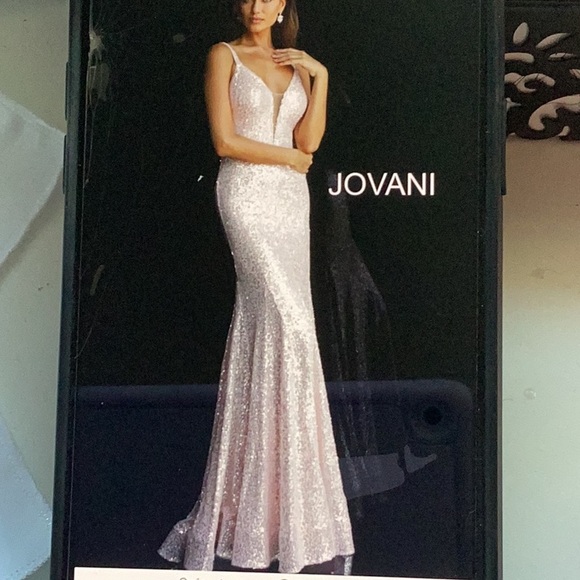 Jovani 66383a, light pink, 6, - Picture 5 of 6
